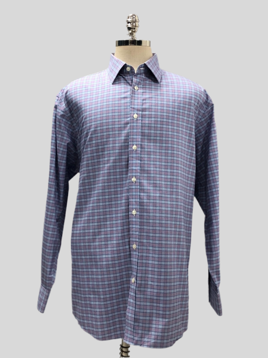 Camisa de botones Charles Tyrwhitt 🇬🇧 de cuadros azul, morado y blanco Talla XXL Entalle Clásico (ver descripción)