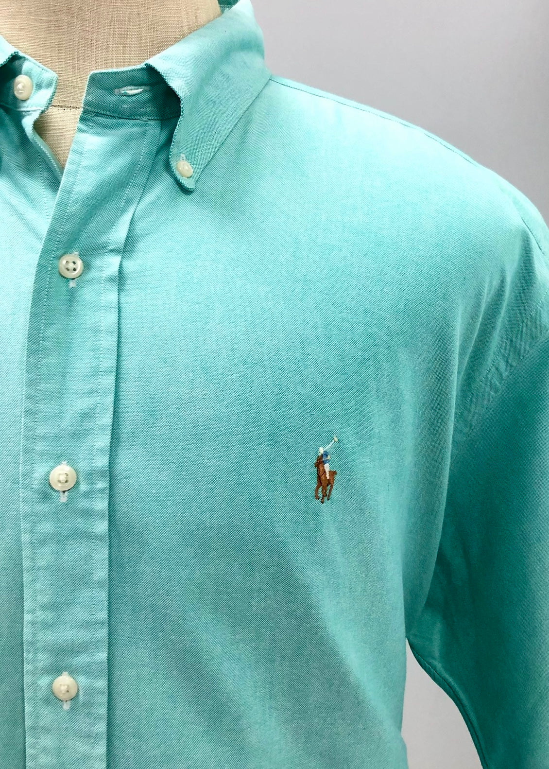 Camisa de botones Polo Ralph Lauren 🏇🏼 Oxford Color verde menta Talla XXL Entalle Regular