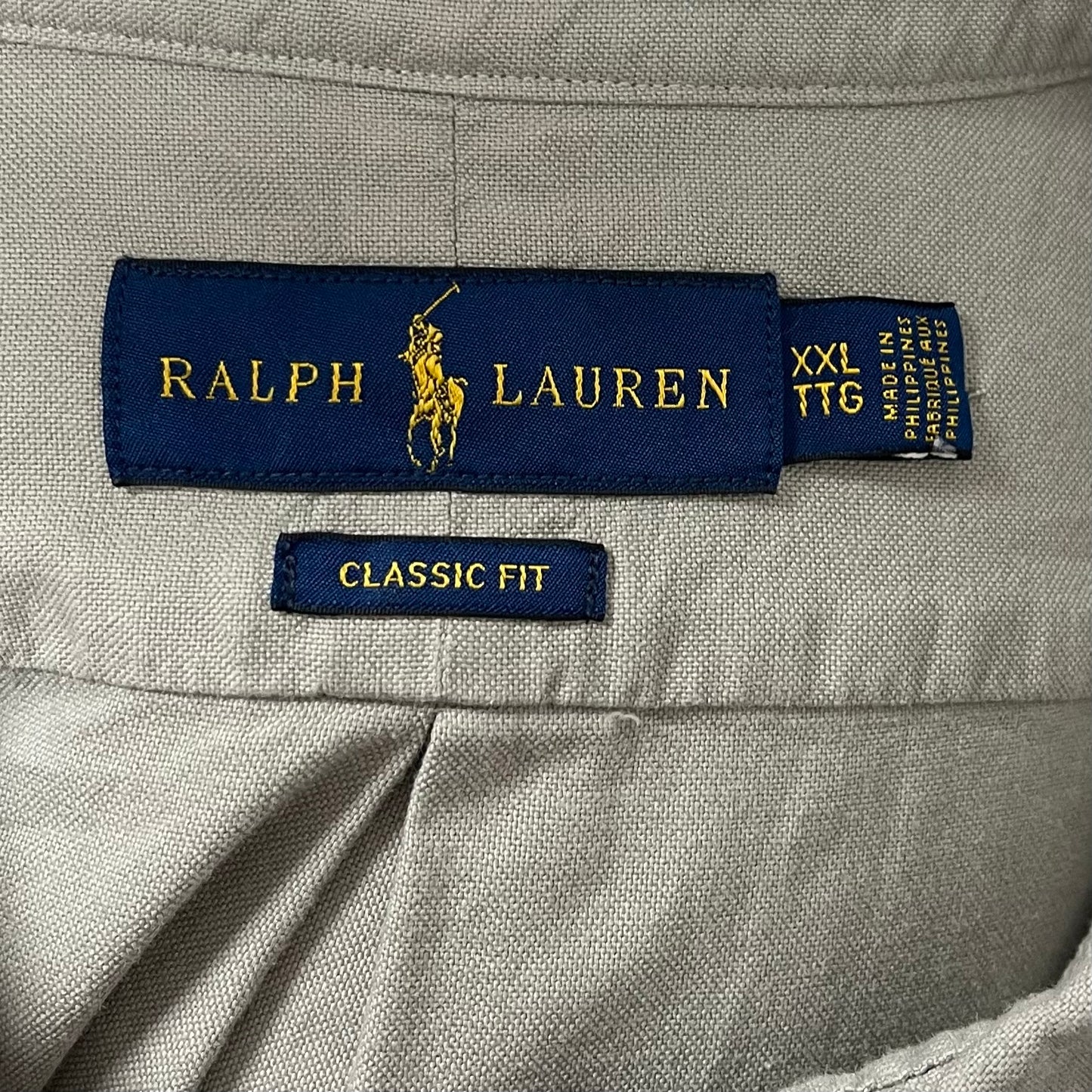 Camisa de botones Polo Ralph Lauren 🏇🏼 Oxford en color gris Talla XXL Entalle Clásico