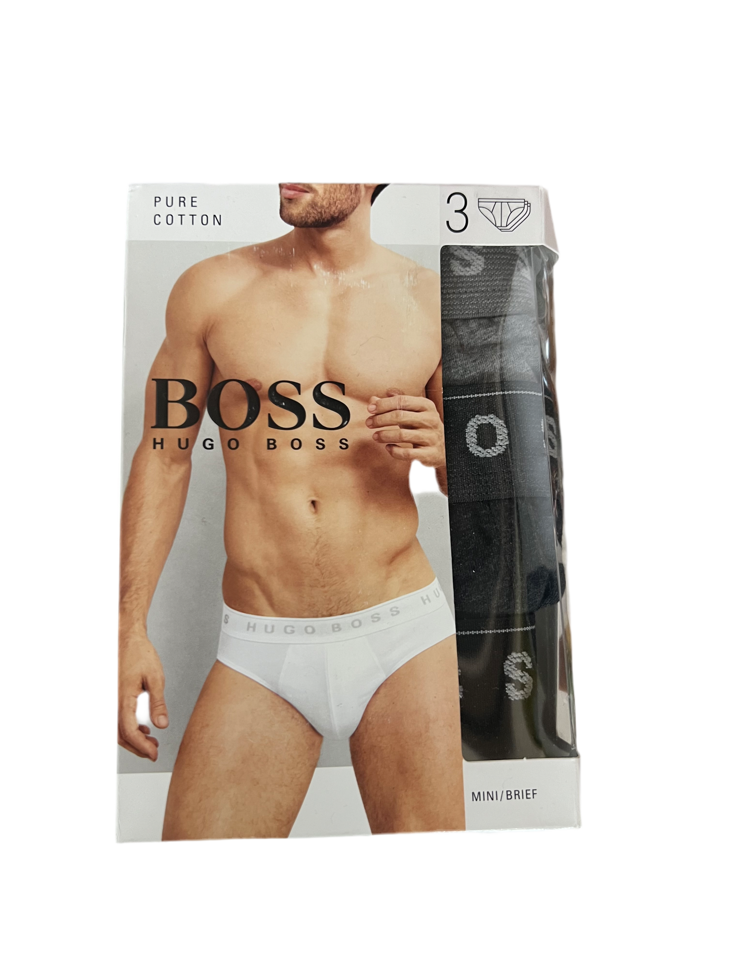 Paquete de 3 Calzoncillos a la cintura Hugo Boss 🇩🇪 - Tela algodon stretch en color negro y gris Talla L