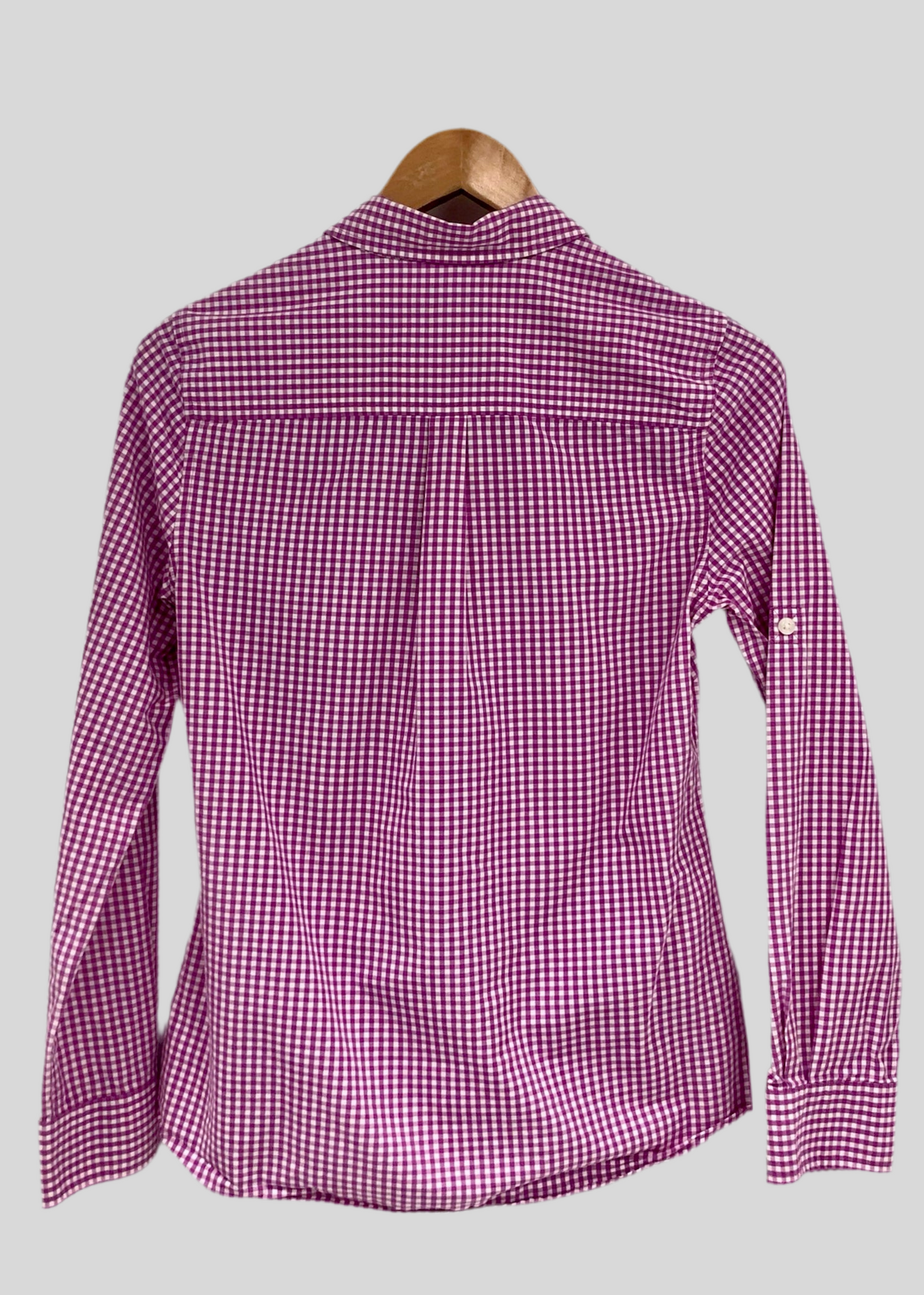 Camisa de mujer Vineyard Vines 🐳 con patrón de cuadros en violeta y blanco Talla XS (2) Entalle Regular