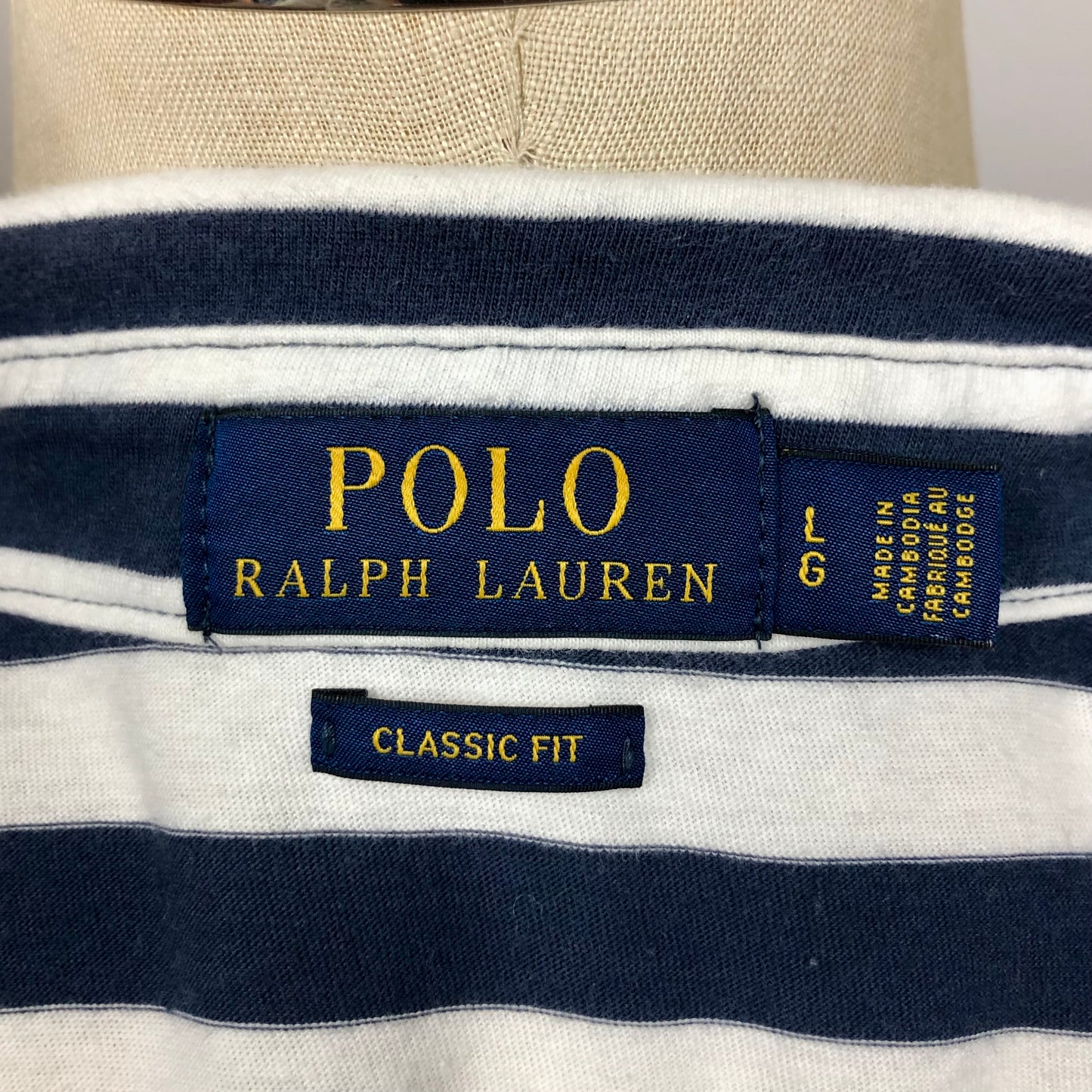 Camiseta Polo Ralph Lauren 🏇🏼 de rayas en color azul y blanco Talla L Entalle Regular (ver descripción)