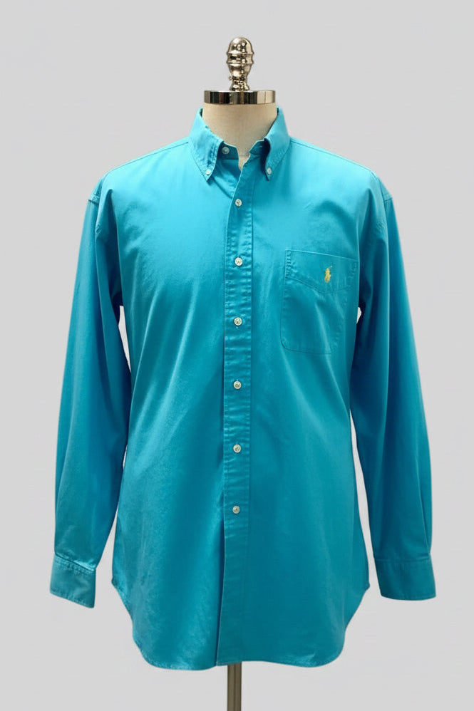 Camisa de botones Polo Ralph Lauren 🏇🏼 Oxford en color turquesa intenso Talla XL Entalle Regular