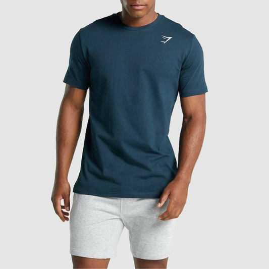 Camiseta de entrenamiento cuello redondo Gymshark 🏋🏽 color verde esmeralda manga corta Talla M