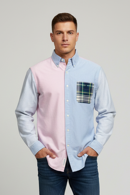 Camisa Polo Ralph Lauren 🏇🏼 Modelo University Oxford de rayas y cuadros multicolor Talla S Entalle Clásico