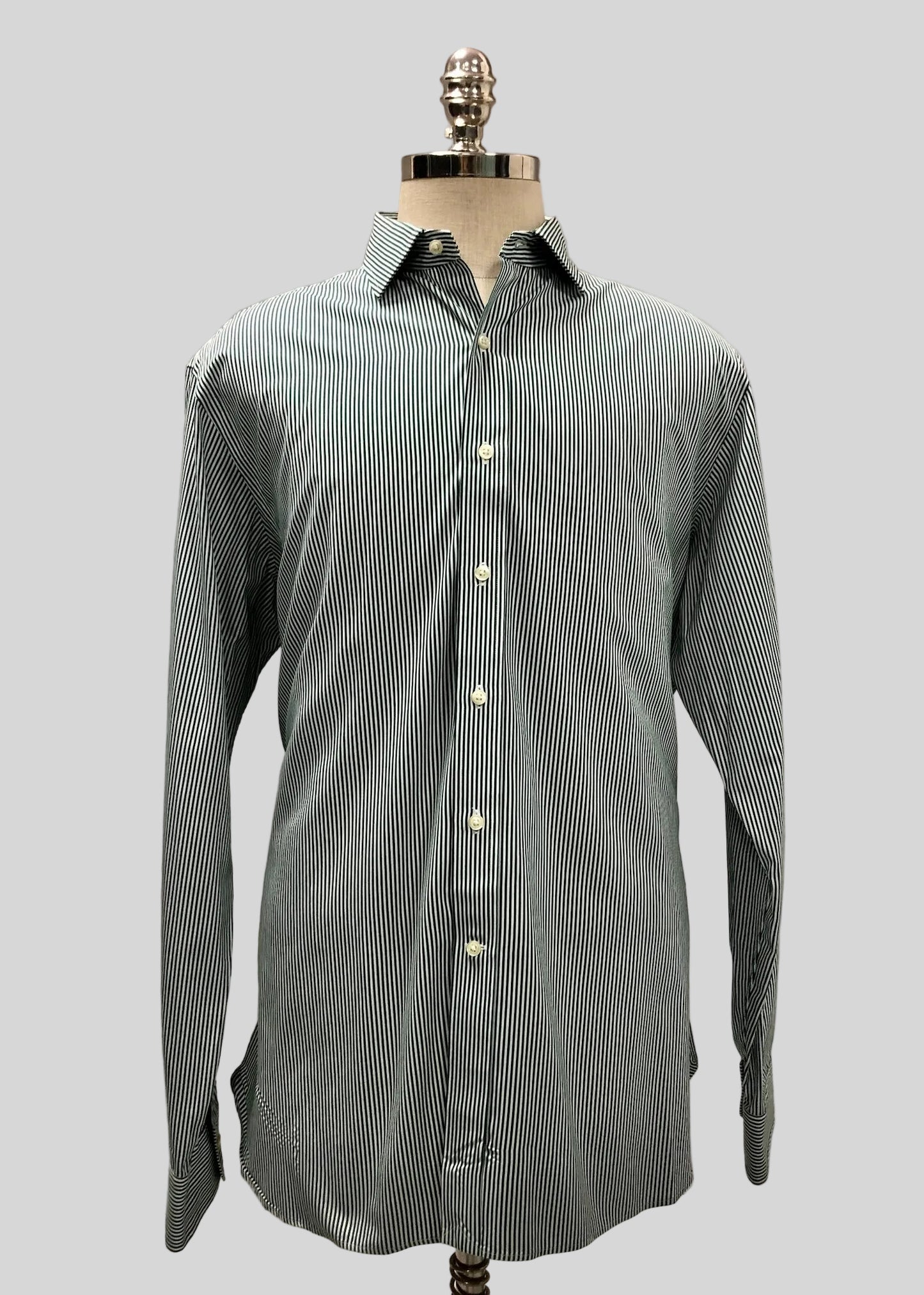 Camisa Polo Ralph Lauren 🏇🏼 con patron de rayas en color verde oscuro y blanco Talla XL Entalle Regular
