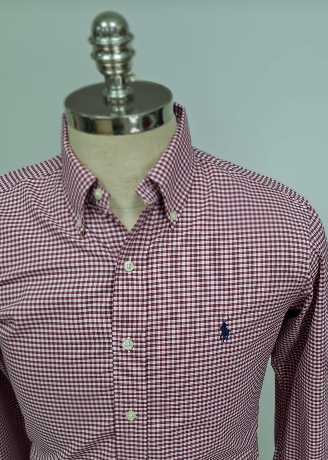 Camisa Polo Ralph Lauren 🏇🏼 Performance con patron de cuadros gingham rojo y blanco Talla L Entalle Clásico