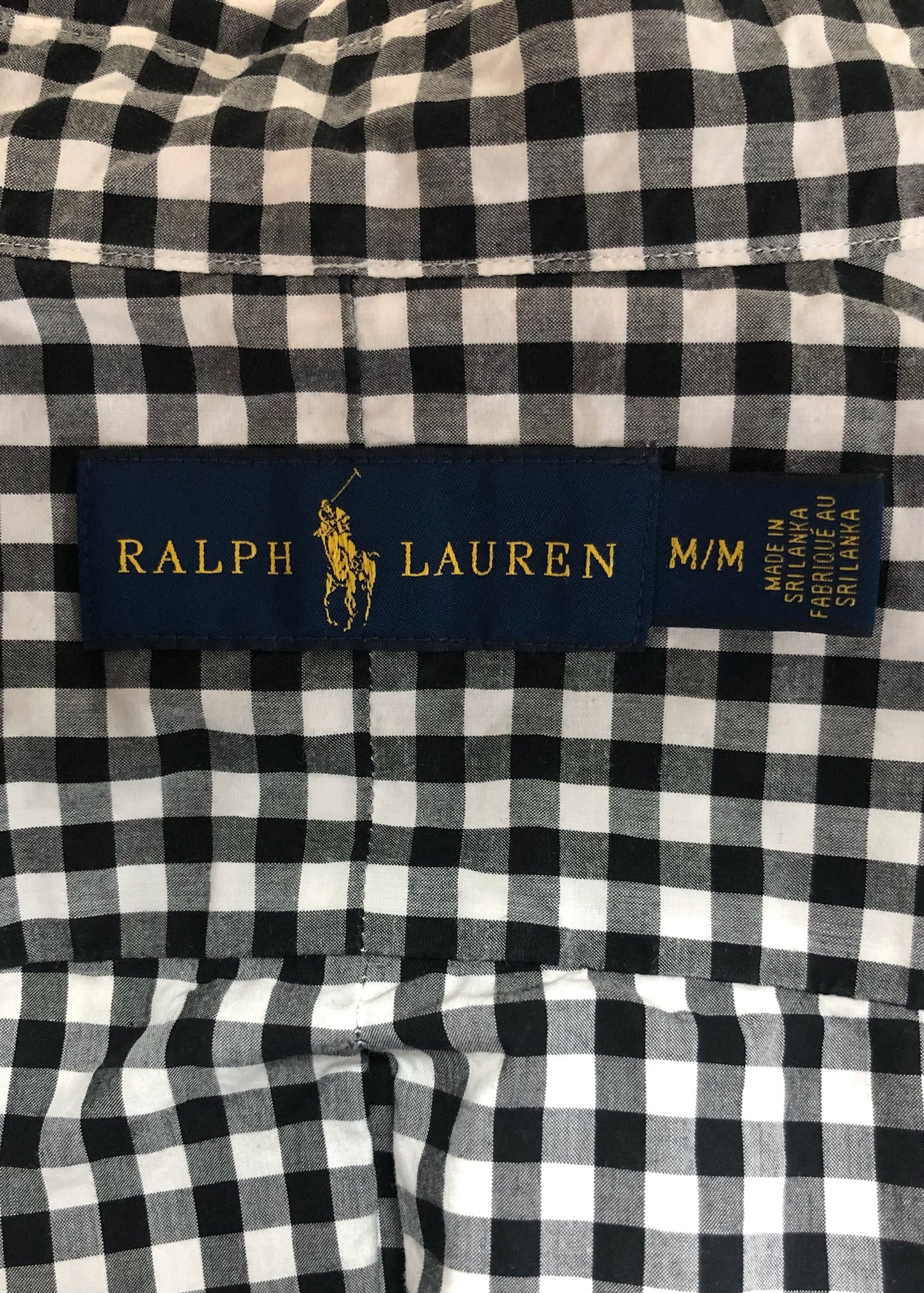 Camisa de botones Polo Ralph Lauren 🏇🏼 de cuadros gingham negro y blanco Talla M Entalle Regular