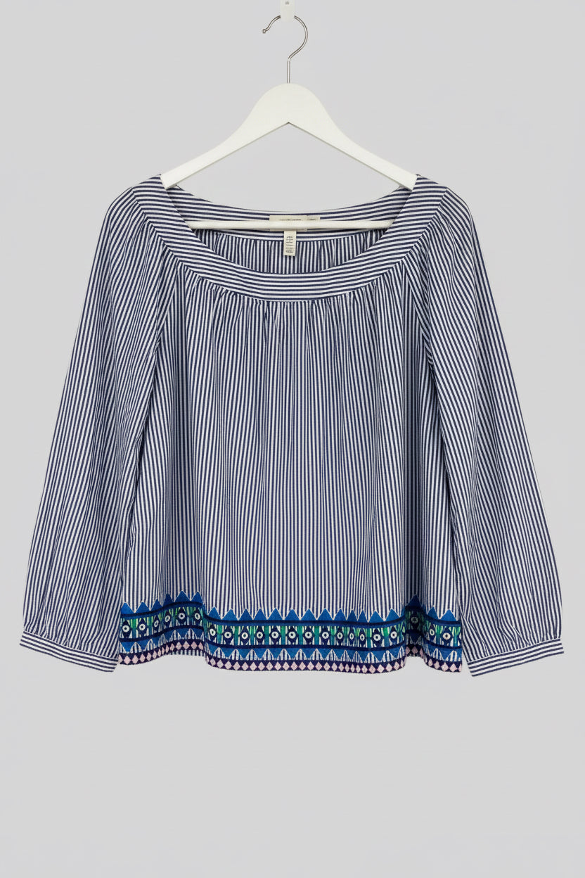 Blusa de mujer Vineyard Vines 🐳 de rayas en color azul navy y blanco Talla M Entalle Regular