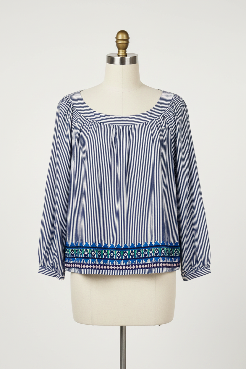 Blusa de mujer Vineyard Vines 🐳 de rayas en color azul navy y blanco Talla M Entalle Regular