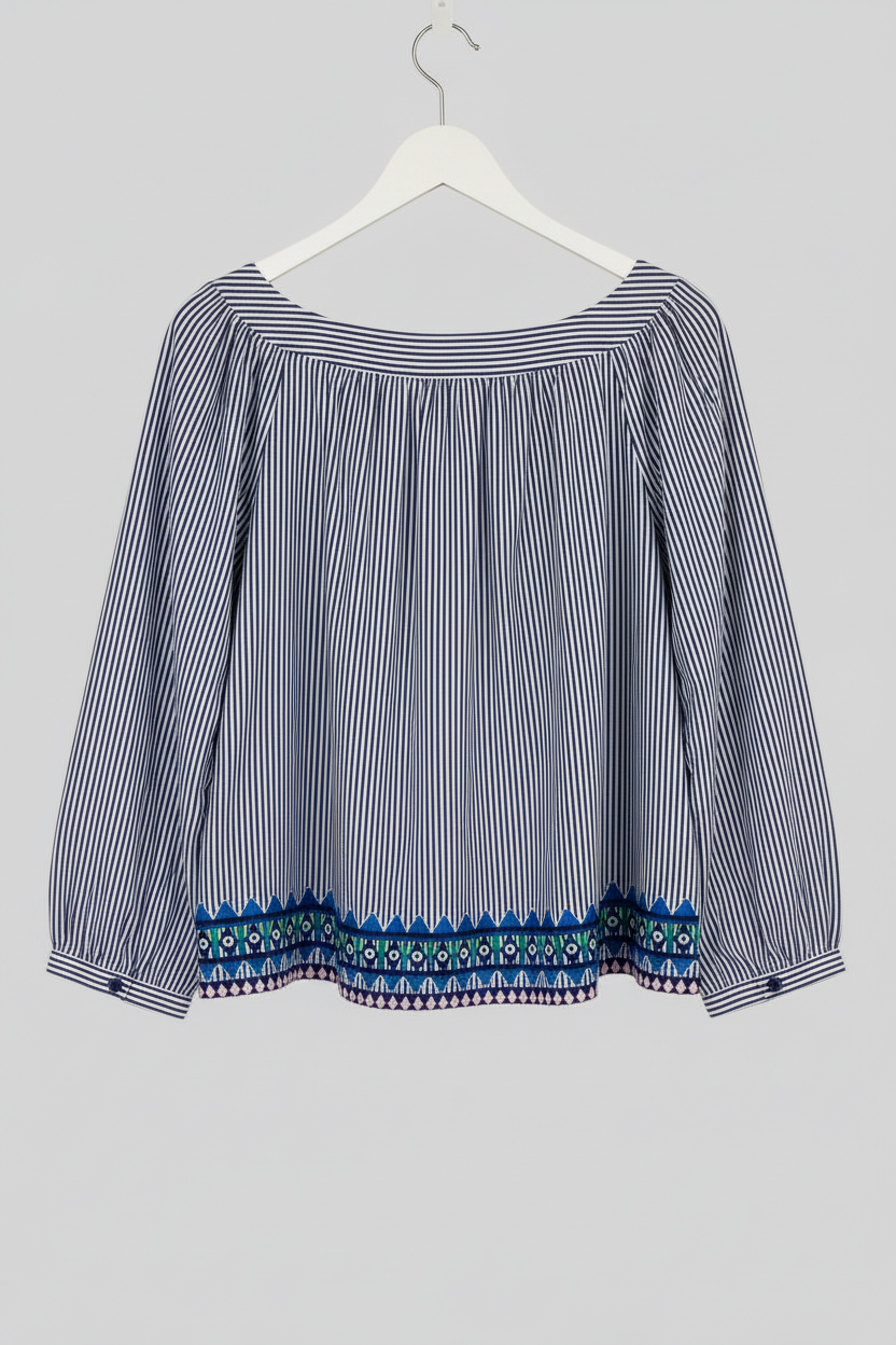 Blusa de mujer Vineyard Vines 🐳 de rayas en color azul navy y blanco Talla M Entalle Regular