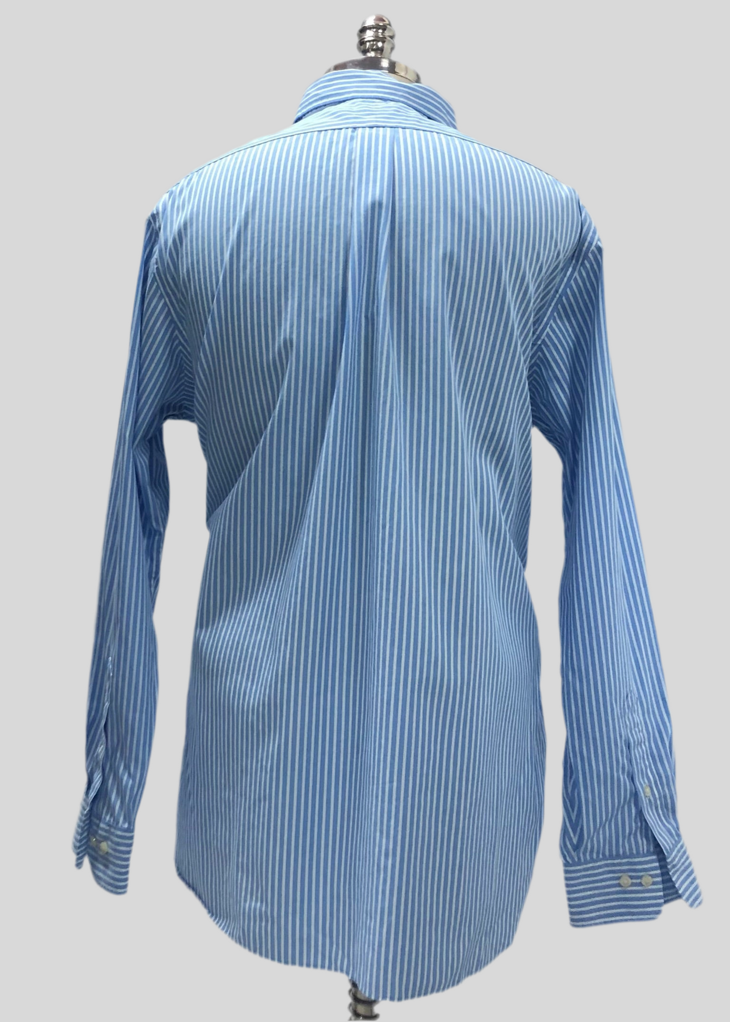 Camisa Polo Ralph Lauren 🏇🏼 con patron de rayas en color celeste y blanco Talla XL Entalle Clásico