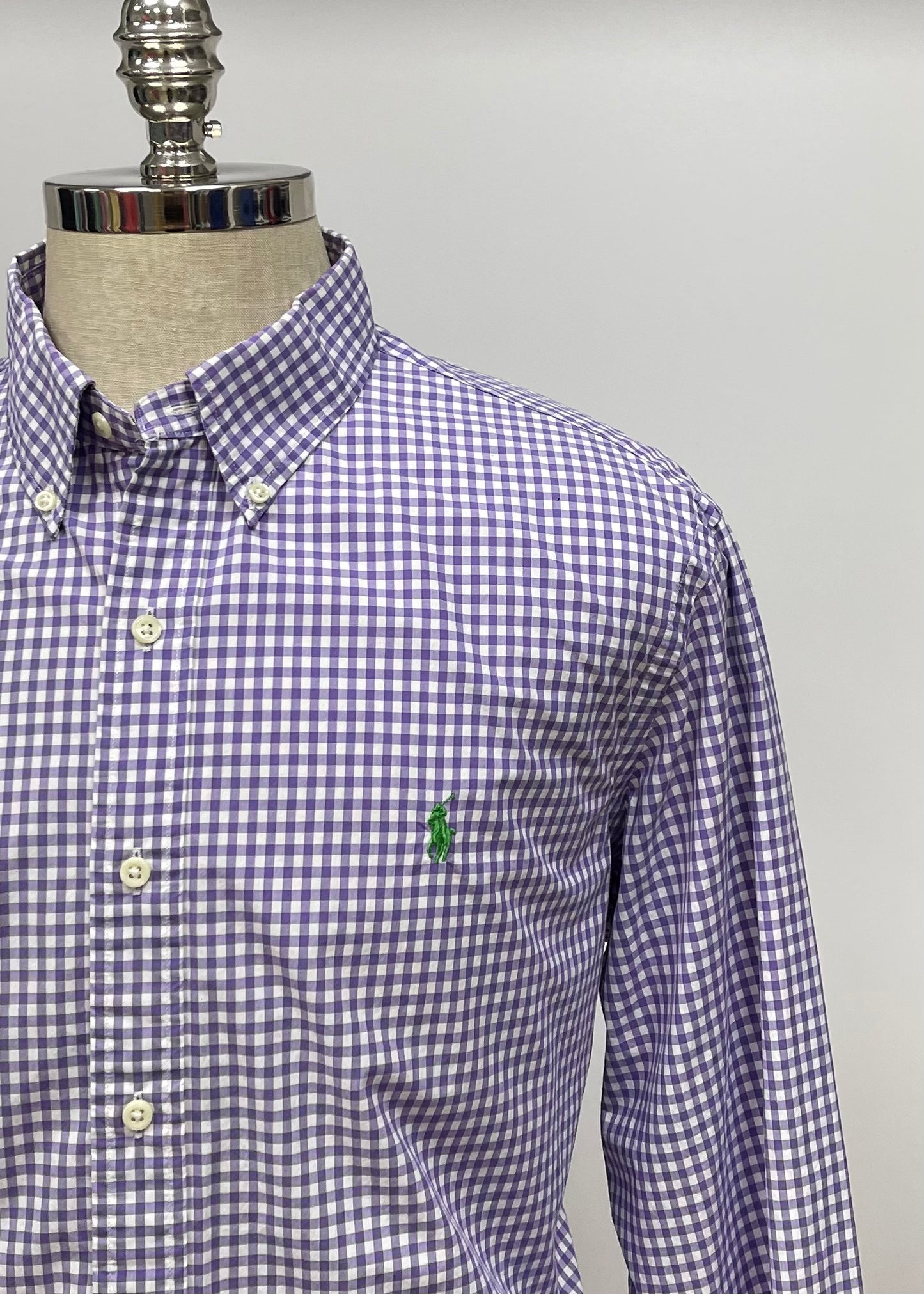 Camisa de botones Polo Ralph Lauren 🏇🏼 con cuadros en color morado y blanco Talla XL Entalle Regular