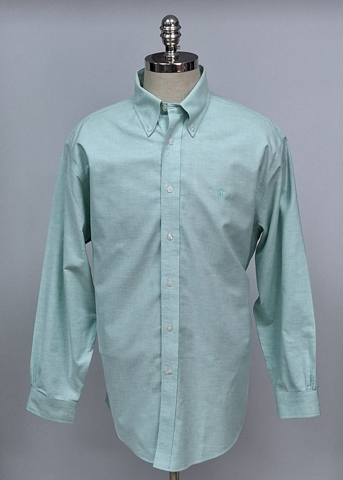 Camisa Brooks Brothers 🐑 color verde claro tornasol Talla XL Entalle Regular