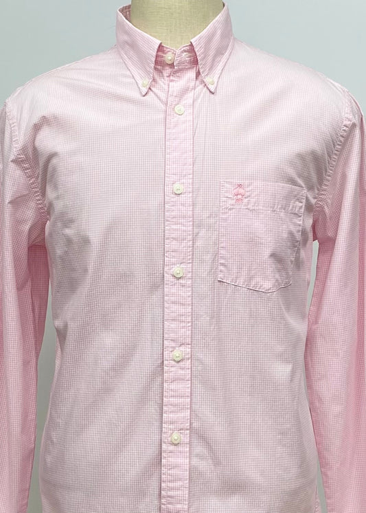 Camisa de botones Brooks Brothers 🐑 de cuadros en color rosado y blanco Talla L Entalle Regular