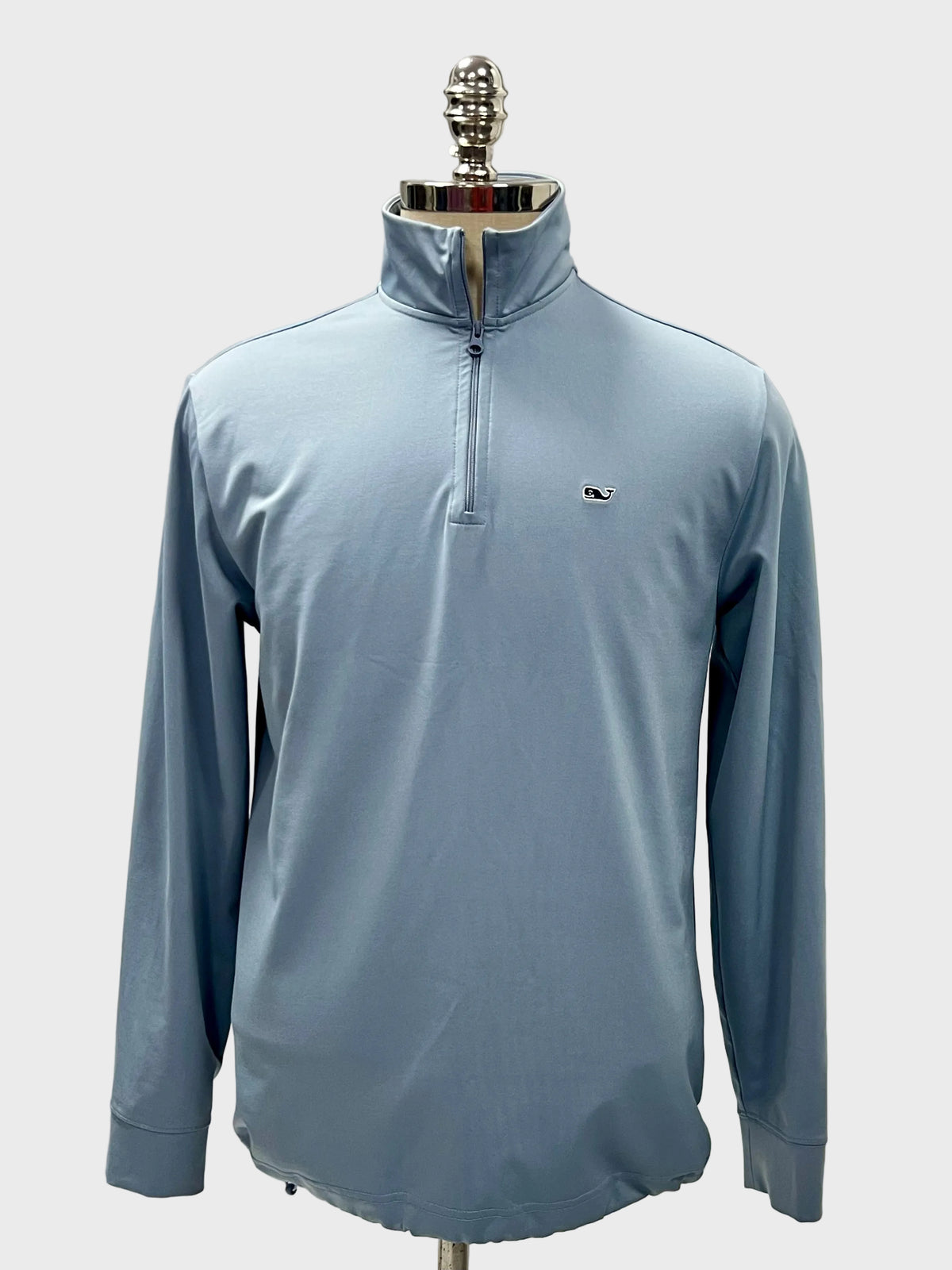 Sueter Jersey Vineyard Vines 🐳 Quarter Zip Performance color gris Talla S
