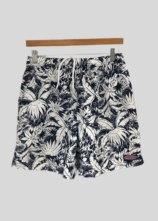 Short de baño Vineyard Vines 🐳 con diseño de palmeras en color azul Navy y blanco talla M (ver descripción)