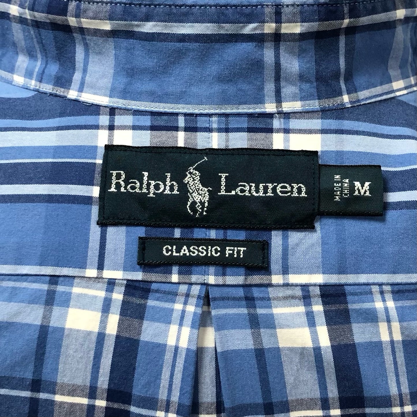 Camisa Polo Ralph Lauren 🏇🏼 con patron de cuadros celeste, azul y blanco Talla M Entalle Clásico