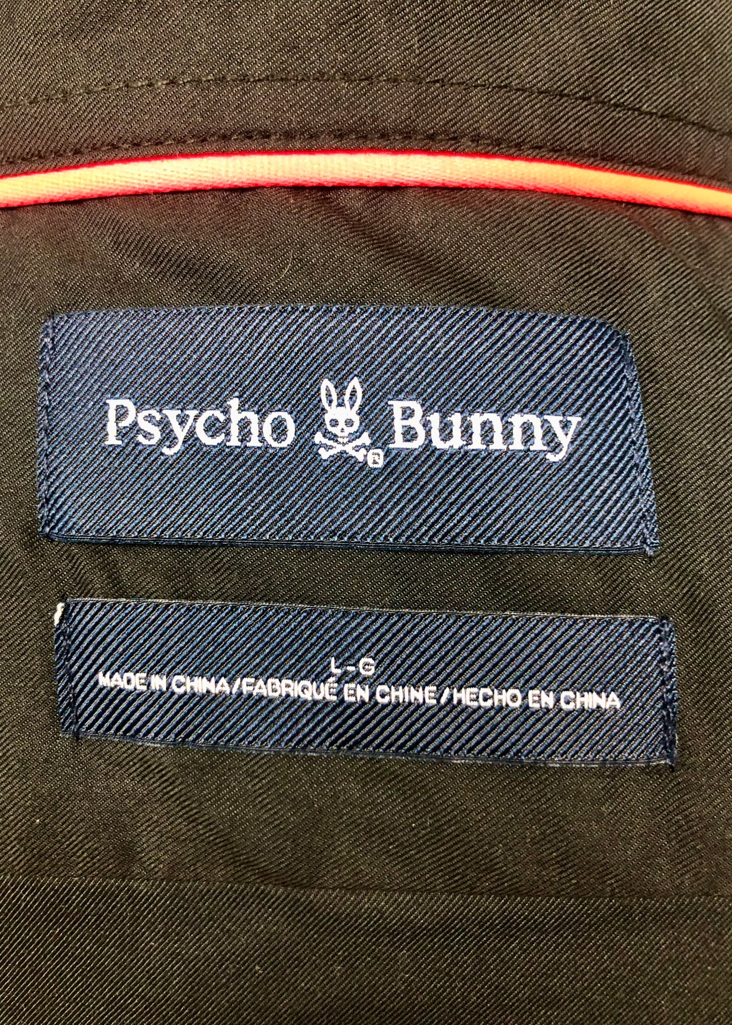 Camisa de botones Psycho Bunny 🐰  Color negro con logo tradicional Talla L Entalle Regular