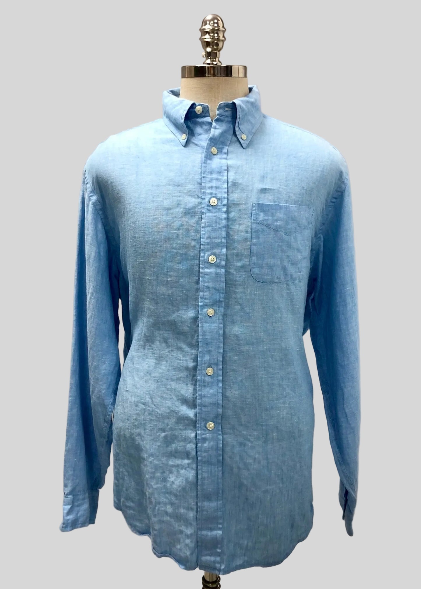 Camisa Brooks Brothers 🐑 De lino color celeste Talla XL Entalle Regular (ver descripción)