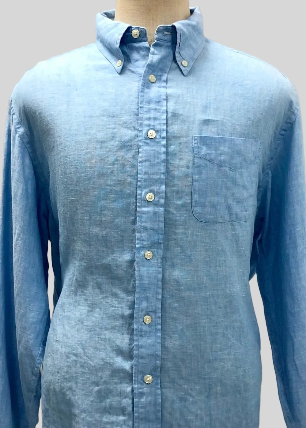 Camisa Brooks Brothers 🐑 De lino color celeste Talla XL Entalle Regular (ver descripción)