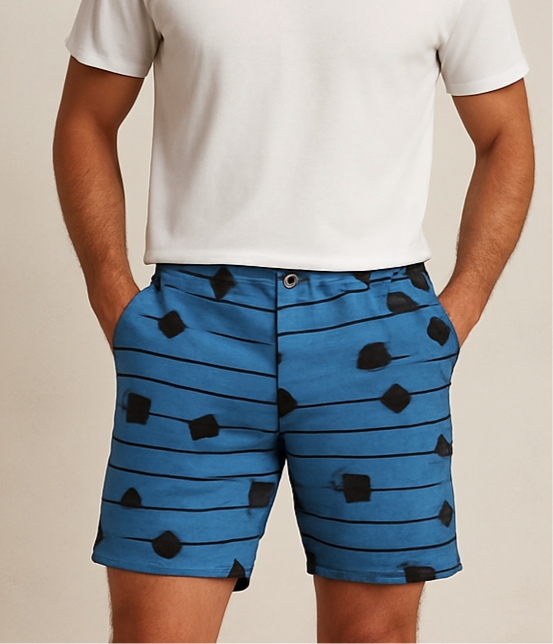 Short Casual Hurley 🏄🏽‍♂️ color Celeste con diseño con palmeras talla 32