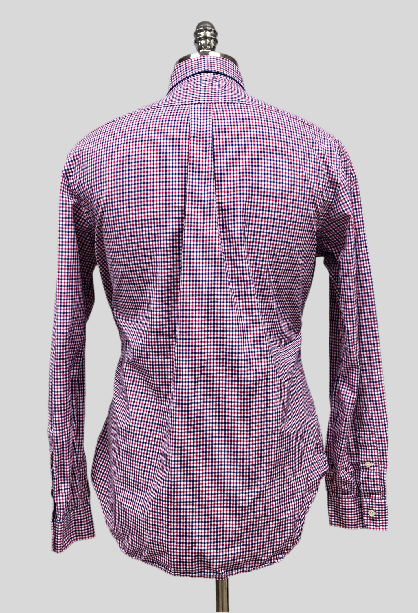 Camisa Polo Ralph Lauren 🏇🏼 Color Blanco con patron de cuadros en color rojo y azul navy Talla M Entalle Slim Fit