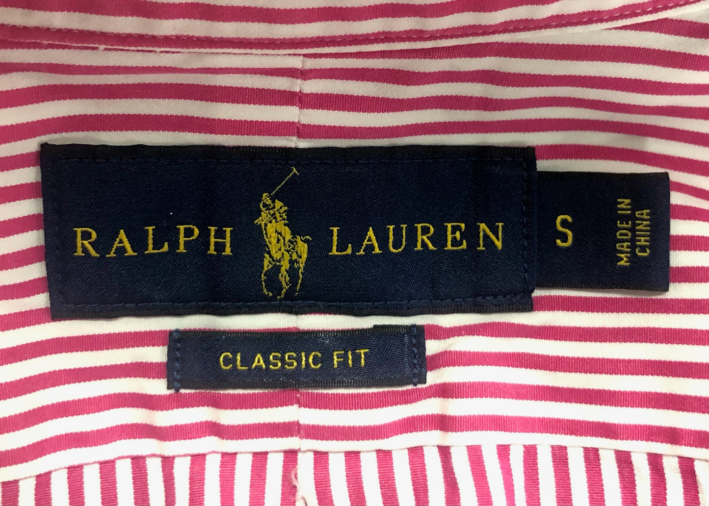 Camisa Polo Ralph Lauren 🏇🏼 con patron de rayas en color rojo y blanco Talla S Entalle Clásico