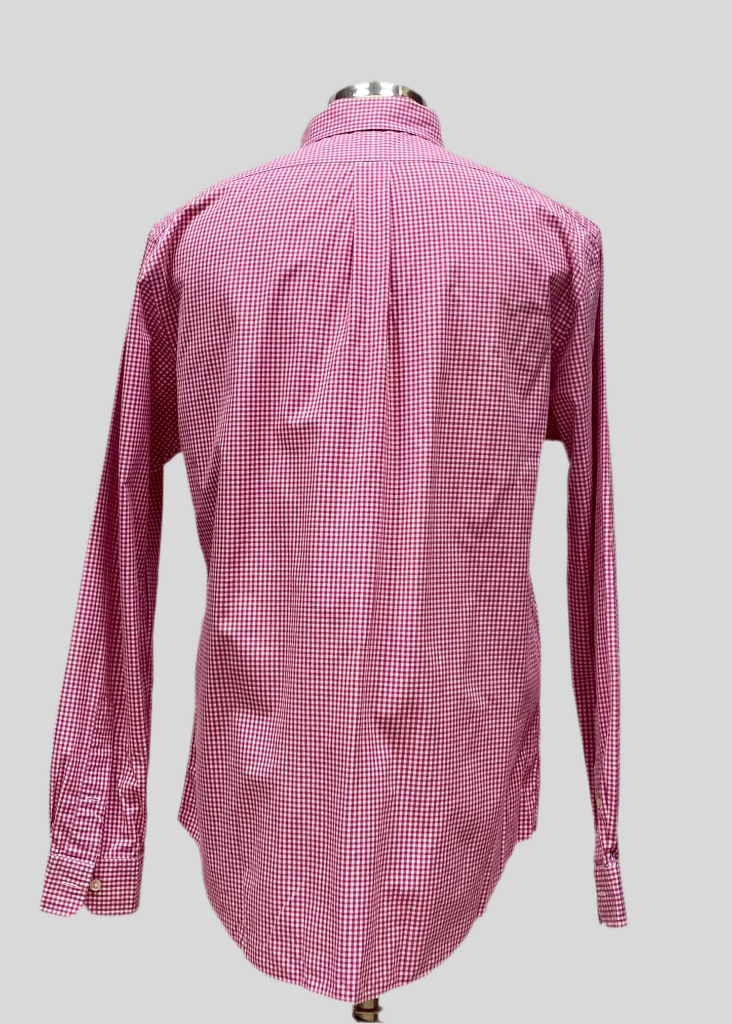 Camisa Polo Ralph Lauren 🏇🏼 de cuadros gingham rosado y blanco Talla XL Entalle Slim Fit