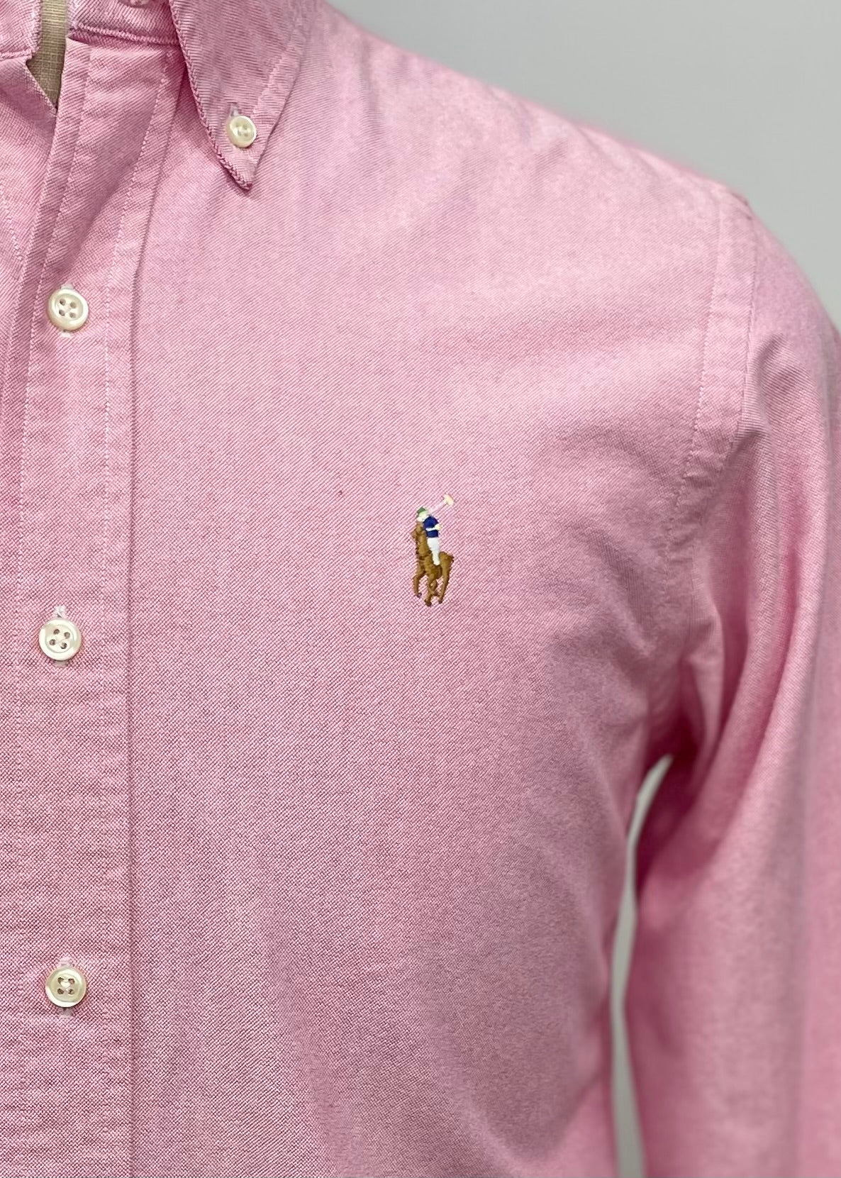 Camisa de botones Polo Ralph Lauren 🏇🏼 Oxford en color rosado Talla S Regular