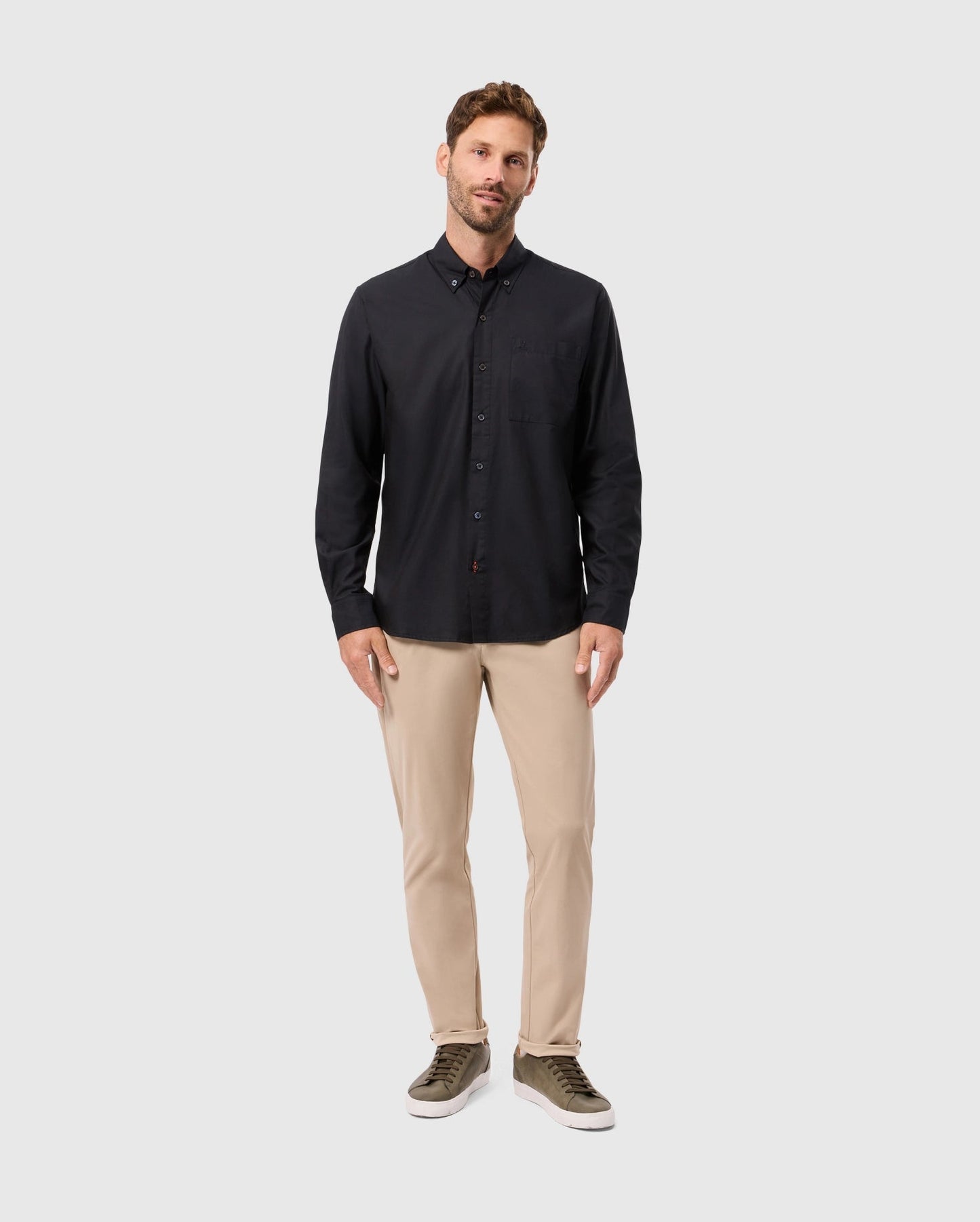 Camisa de botones Psycho Bunny 🐰  Color negro con logo tradicional Talla L Entalle Regular