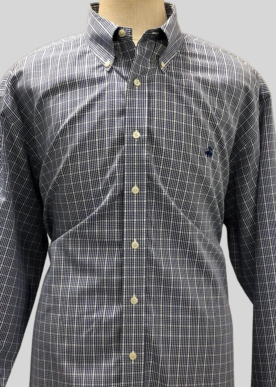 Camisa de botones Brooks Brothers 🐑 de cuadros en azul navy y blanco Talla XXL Entalle Regular