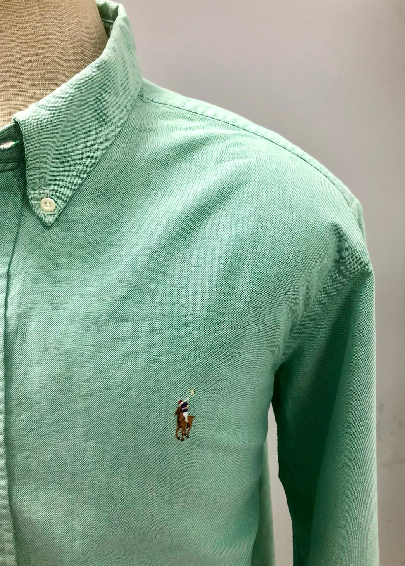 Camisa de botones Polo Ralph Lauren 🏇🏼 Oxford en color verde menta Talla XXL Entalle Clásico (ver descripción)