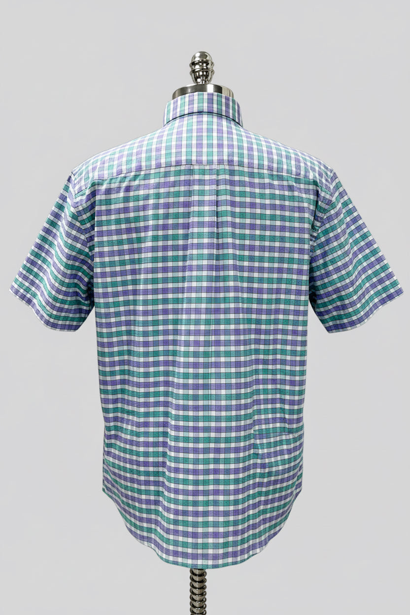 Camisa Brooks Brothers 🐑 color de cuadros en lila, verde y blanco Talla L Entalle Regular