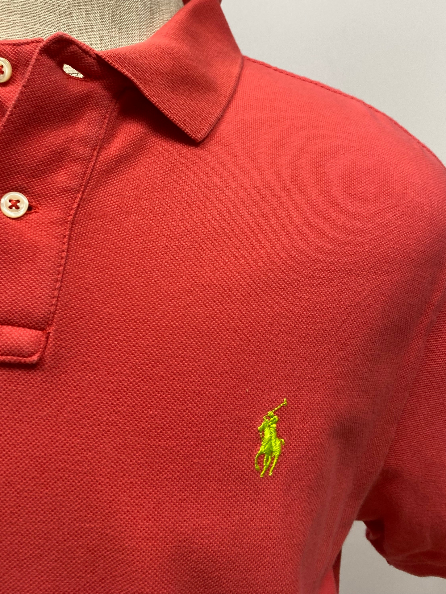 Camiseta Polo Ralph Lauren 🏇🏼 color rojo naranja Talla XL Entalle Custom Slim Fit