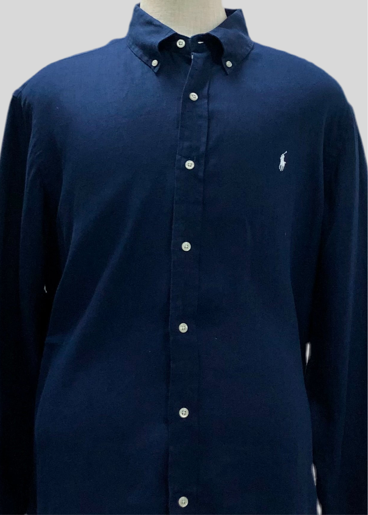 Camisa Polo Ralph Lauren 🏇🏼 de Lino en color azul navy Talla XXL Entalle Regular