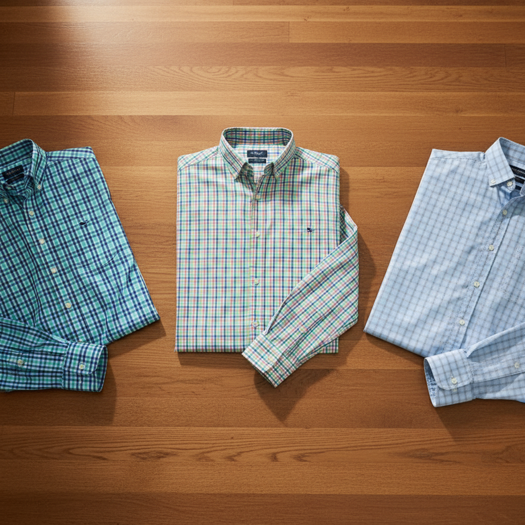 Camisa de botones Vineyard Vines 🐳 de cuadros en color azul, turquesa y blanco Talla M Entalle Slim Fit