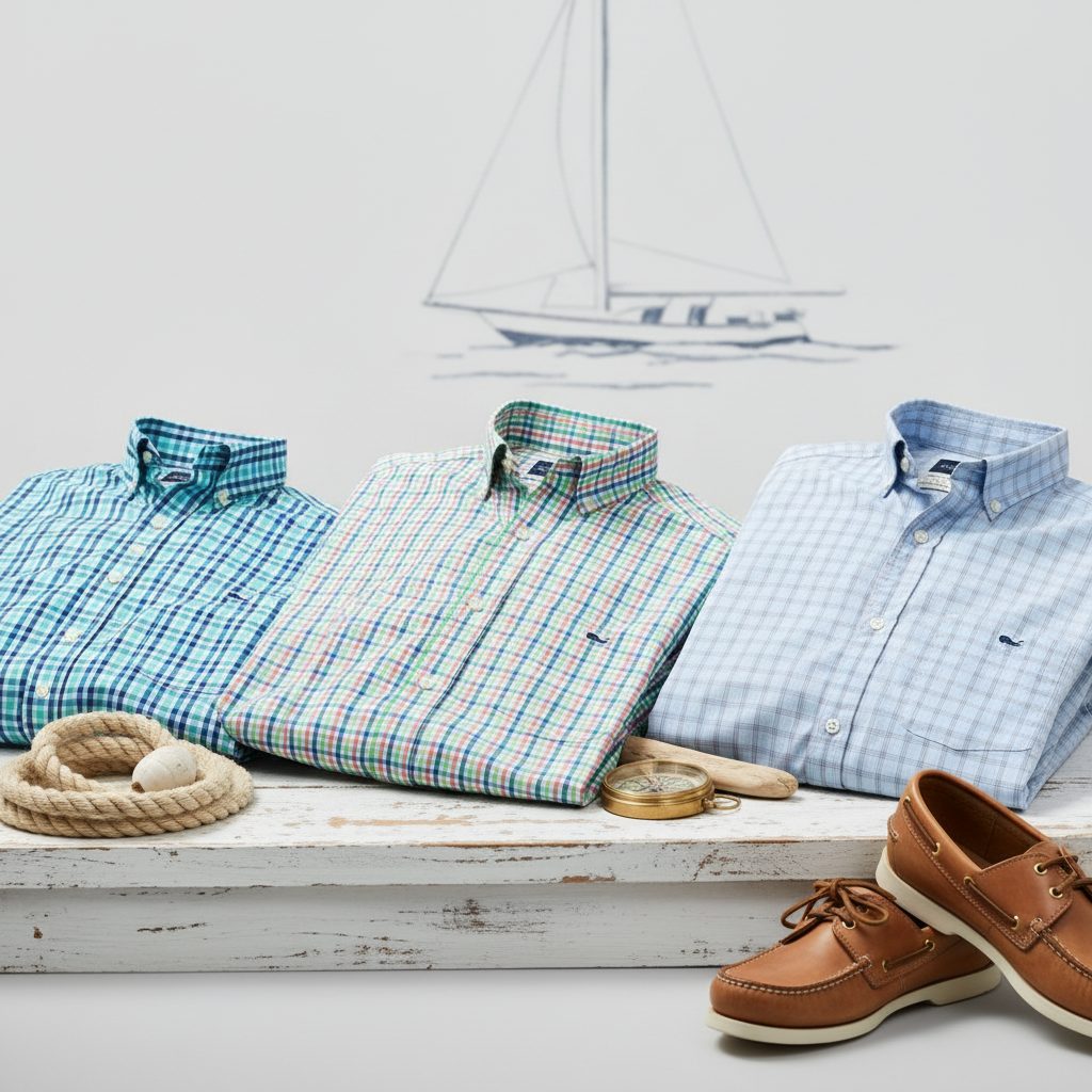 Camisa de botones Vineyard Vines 🐳 de cuadros en color azul, turquesa y blanco Talla M Entalle Slim Fit