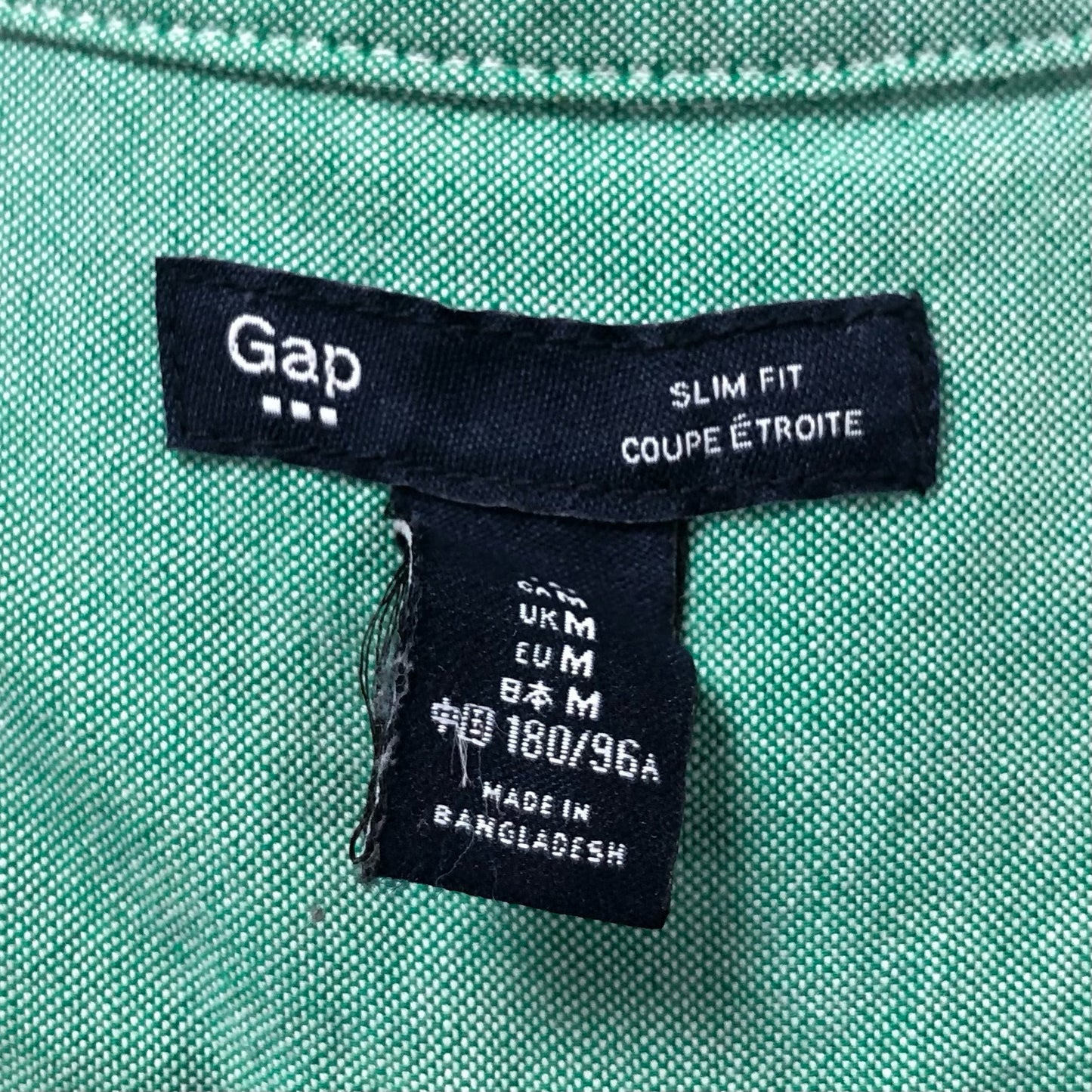 Camisa de botones GAP Oxford color verde Talla M Entalle Slim Fit