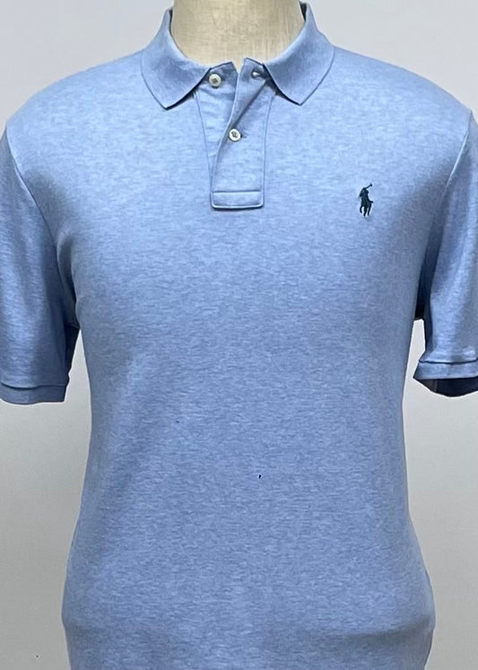 Camiseta Polo Ralph Lauren 🏇🏼 Pima color Celeste Talla L Entalle Clásico