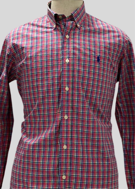 Camisa Polo Ralph Lauren 🏇🏼 de cuadros en color rojo, verde y azul Talla M Entalle Regular