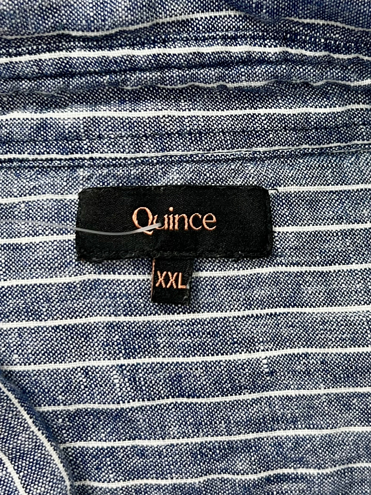 Camisa de lino Quince 🌿 De lino con rayas en color azul y blanco Talla XXL Entalle Regular