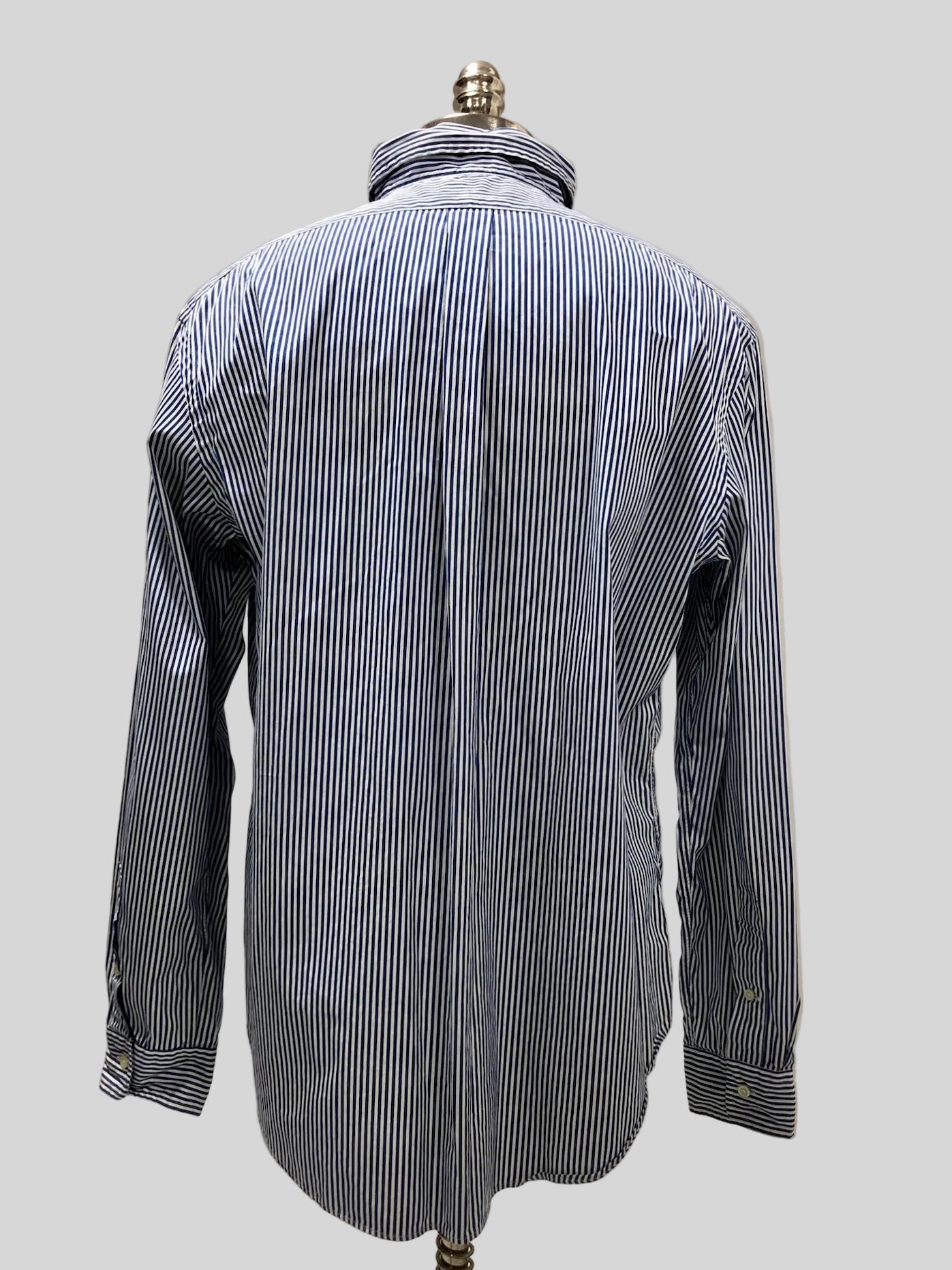 Camisa de botones Polo Ralph Lauren 🏇🏼 de rayas en color azul navy y blanco Talla XL Entalle Custom Fit