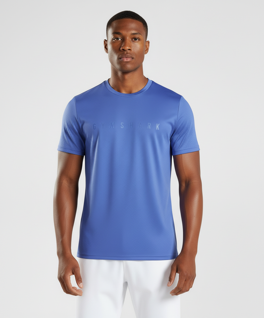 Camiseta de entrenamiento cuello redondo Gymshark 🏋🏽 color azul manga corta Talla S