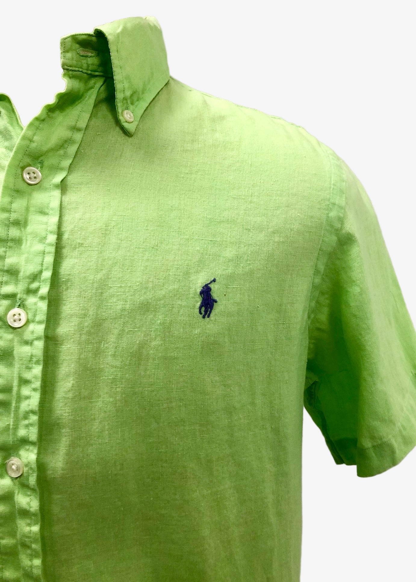 Camisa de botones Polo Ralph Lauren 🏇🏼 de Lino en color verde intenso Talla M Entalle Regular