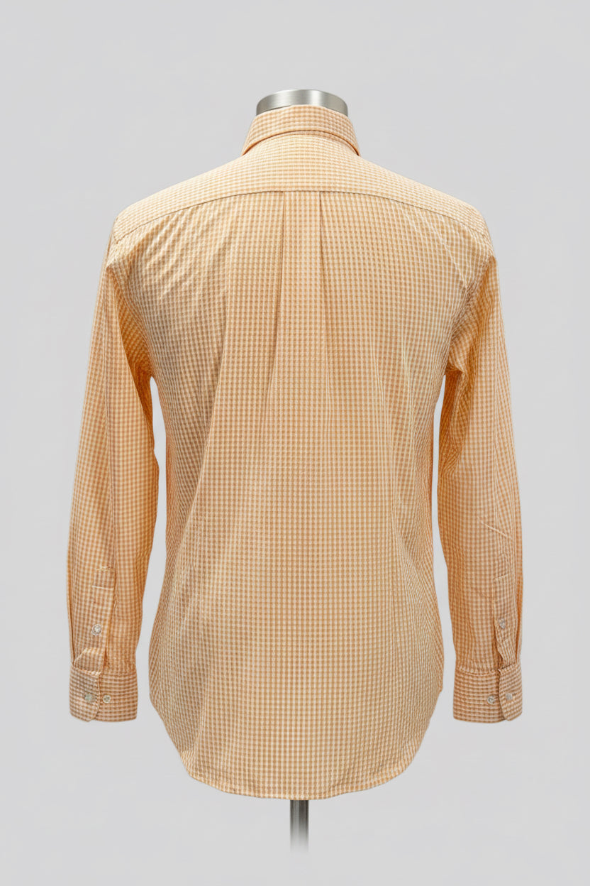 Camisa Vineyard Vines 🐳 de cuadros gingham naranja y blanco Talla S Entalle Slim Fit