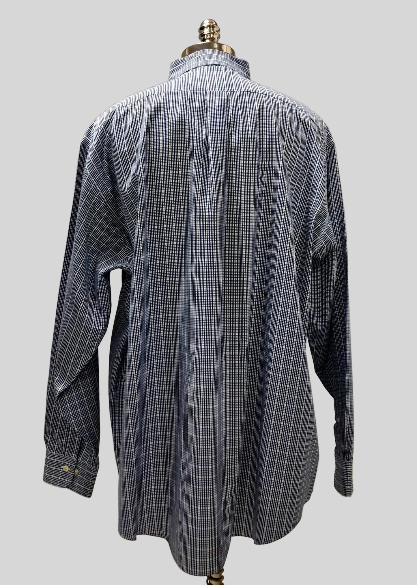Camisa de botones Brooks Brothers 🐑 de cuadros en azul navy y blanco Talla XXL Entalle Regular