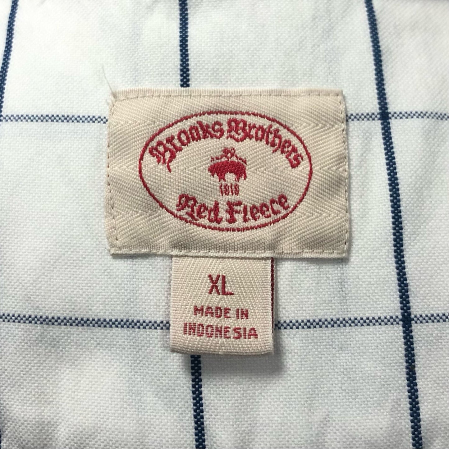 Camisa Brooks Brothers 🐑 color blanco con cuadros en azul navy Talla XL Entalle Regular