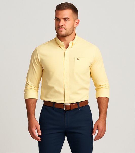 Camisa de botones Vineyard Vines 🐳 color amarillo claro Talla XL Entalle Regular