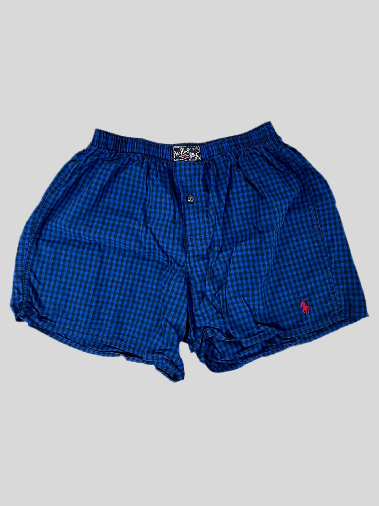 Boxer tejido Polo Ralph Lauren 🏇🏼 Tela algodón con patrón de cuadros en azul y negro Talla M